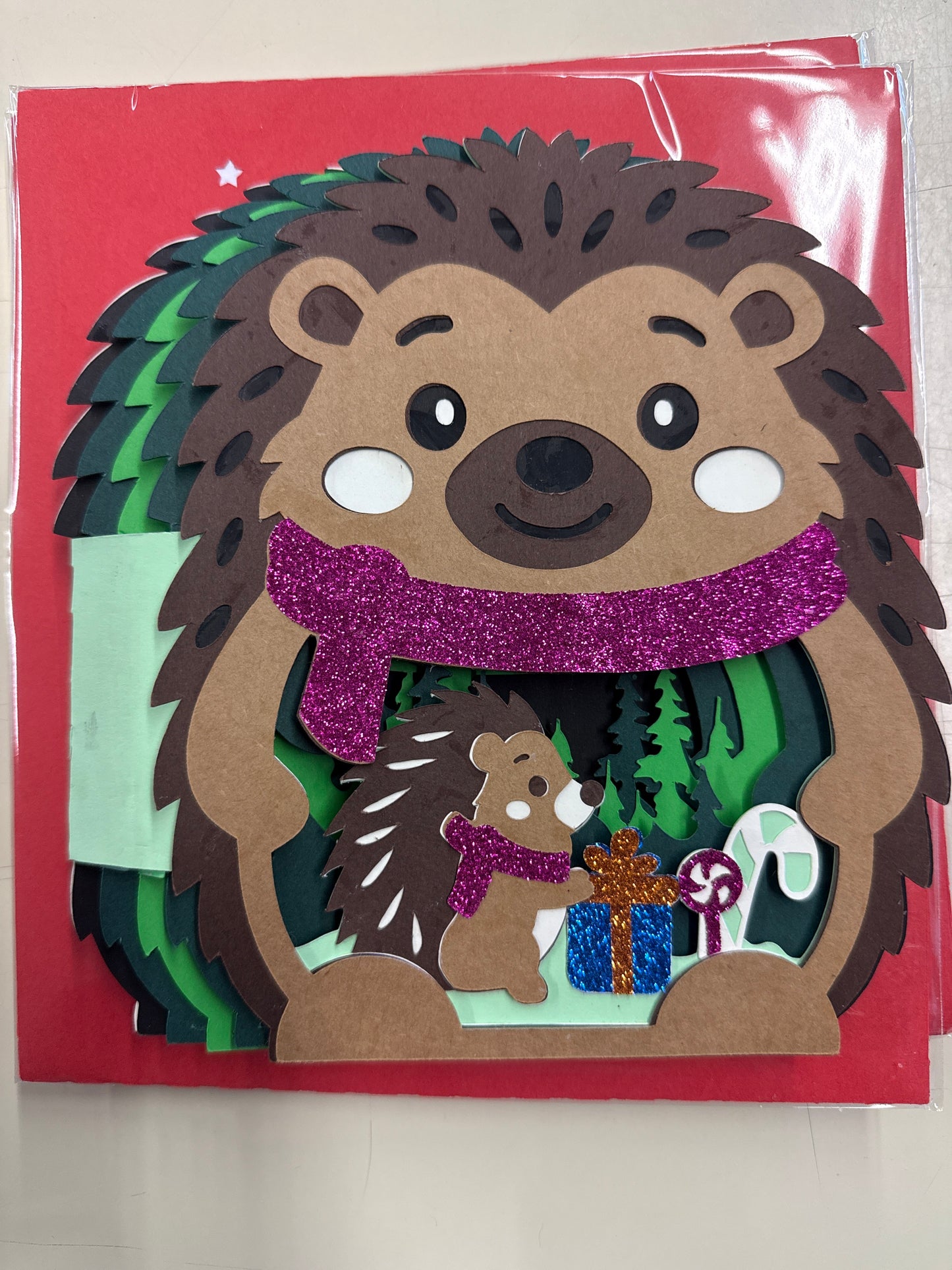 Hedge hog Christmas card