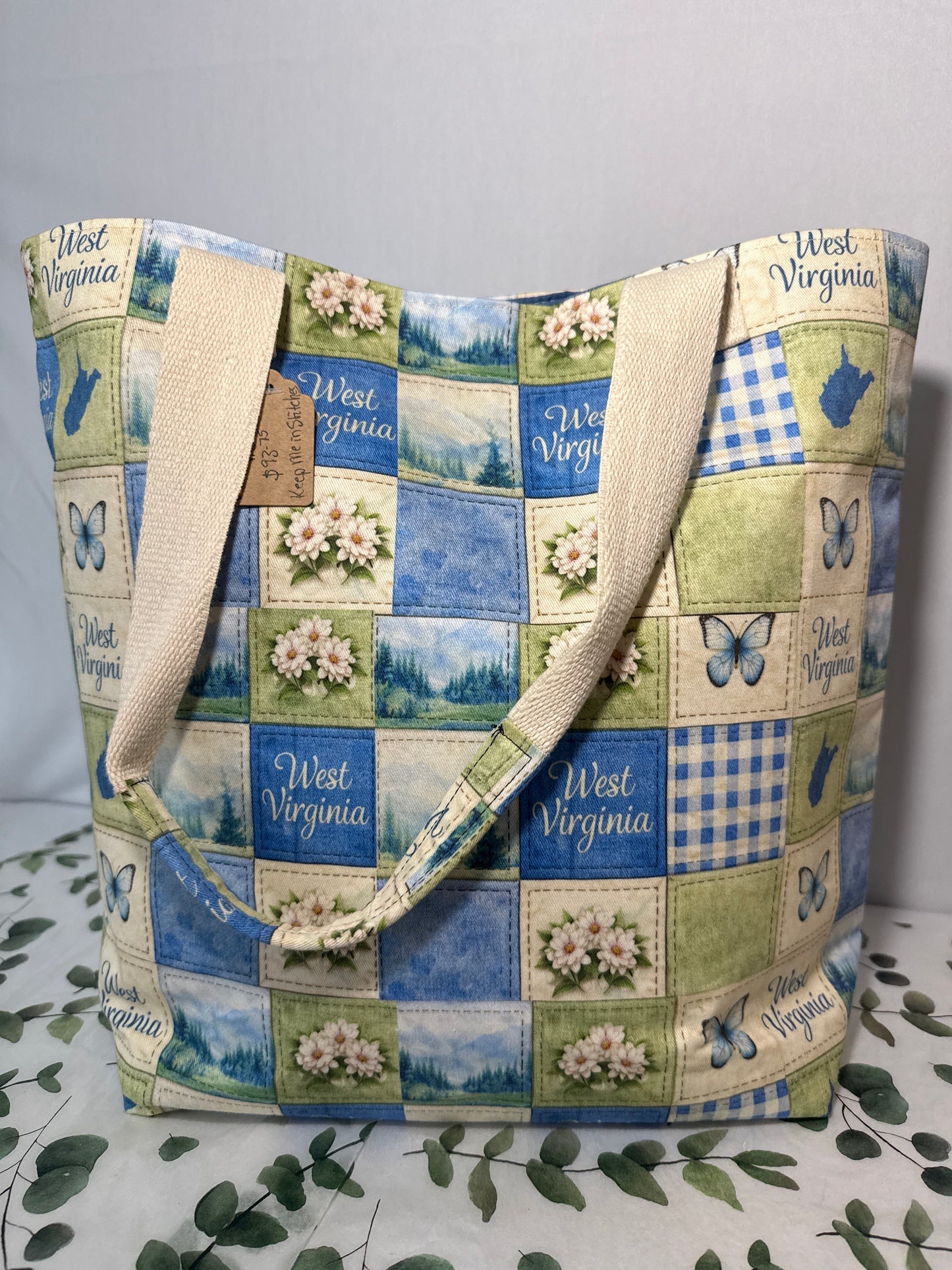 Whispering Mountain design tote bag