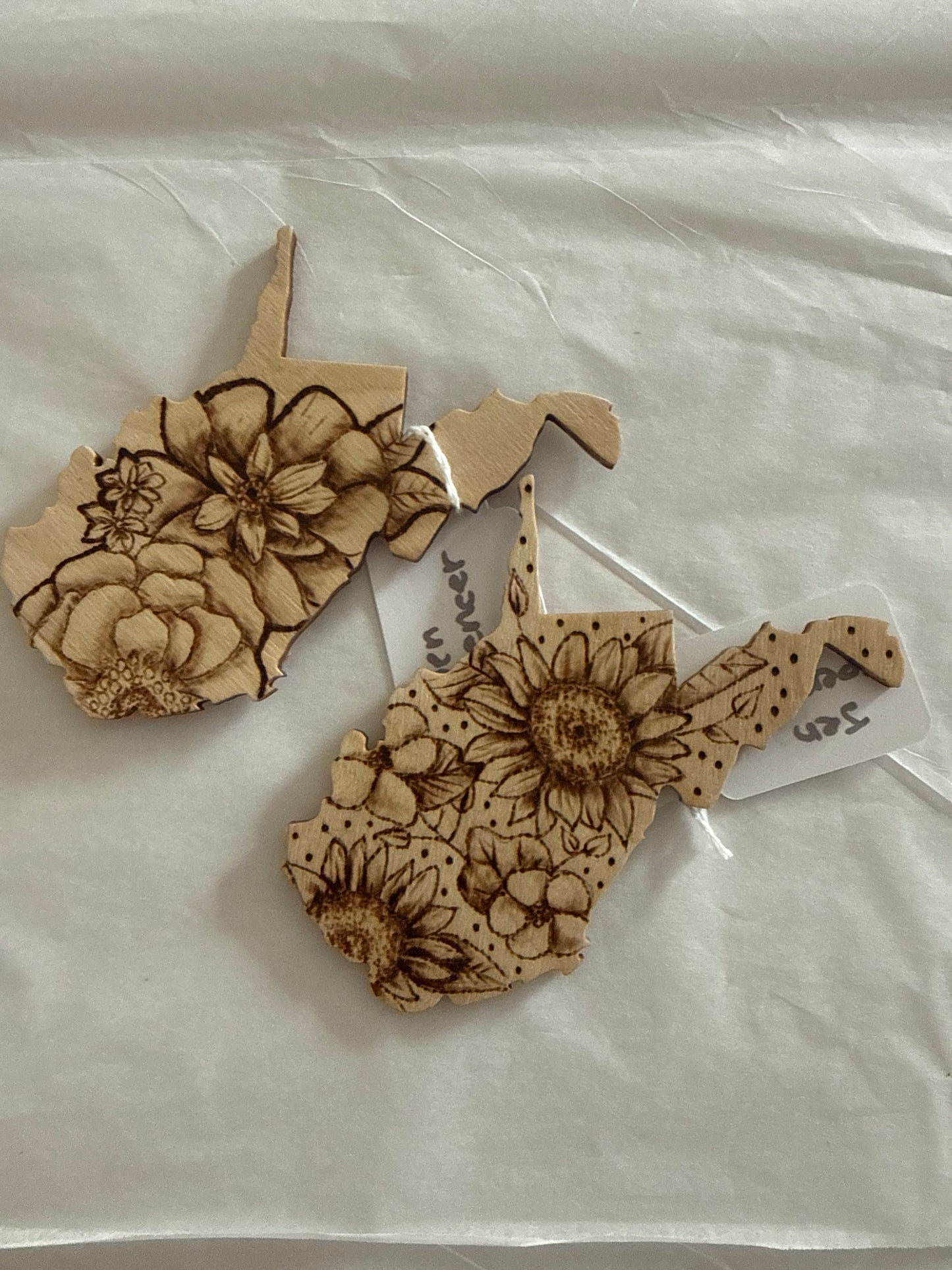 WV cut out magnets with flowers