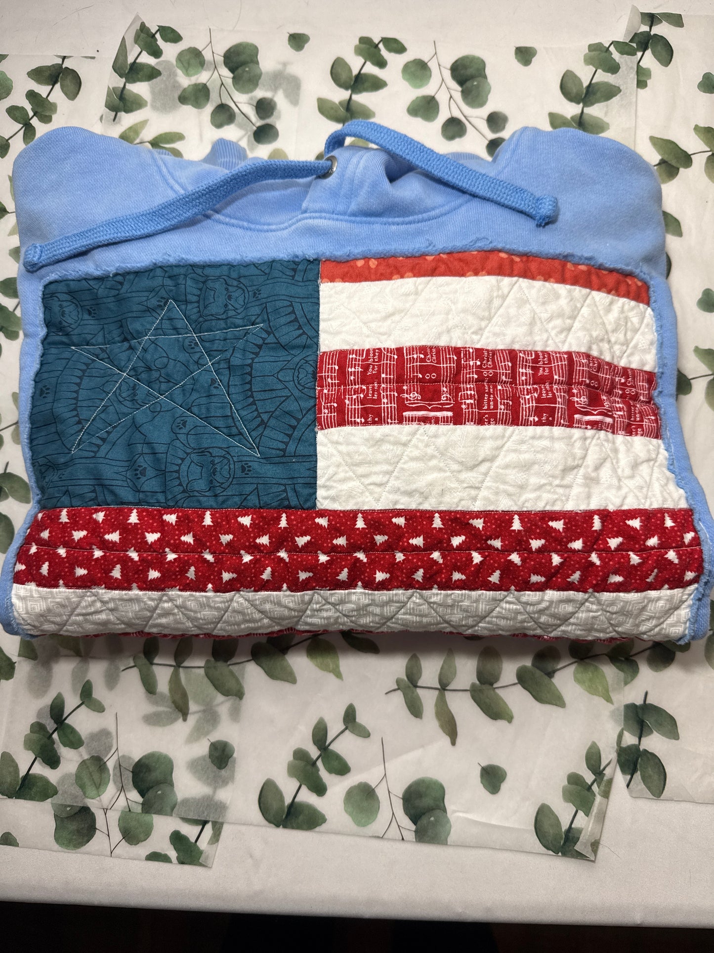Sweatshirt quilted American flag