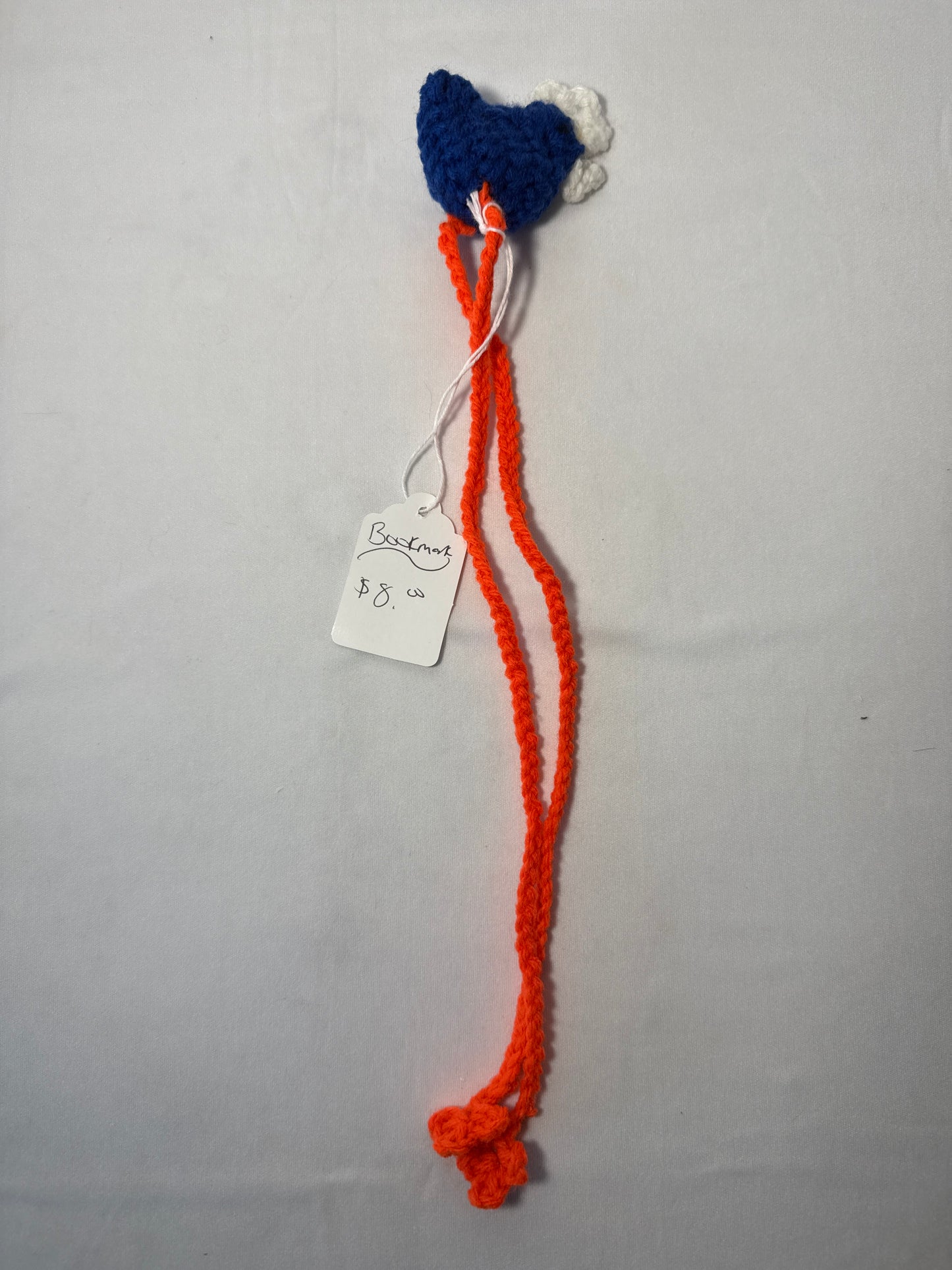 Crocheted bookmark hen