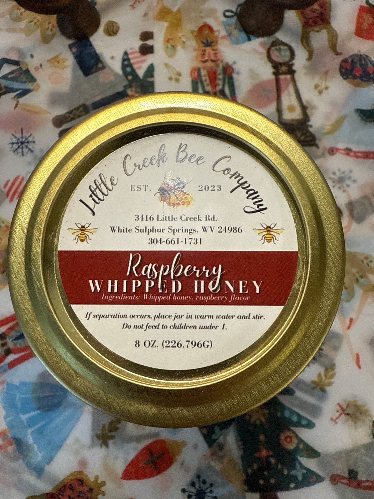 Raspberry whipped honey 8 ounce jar