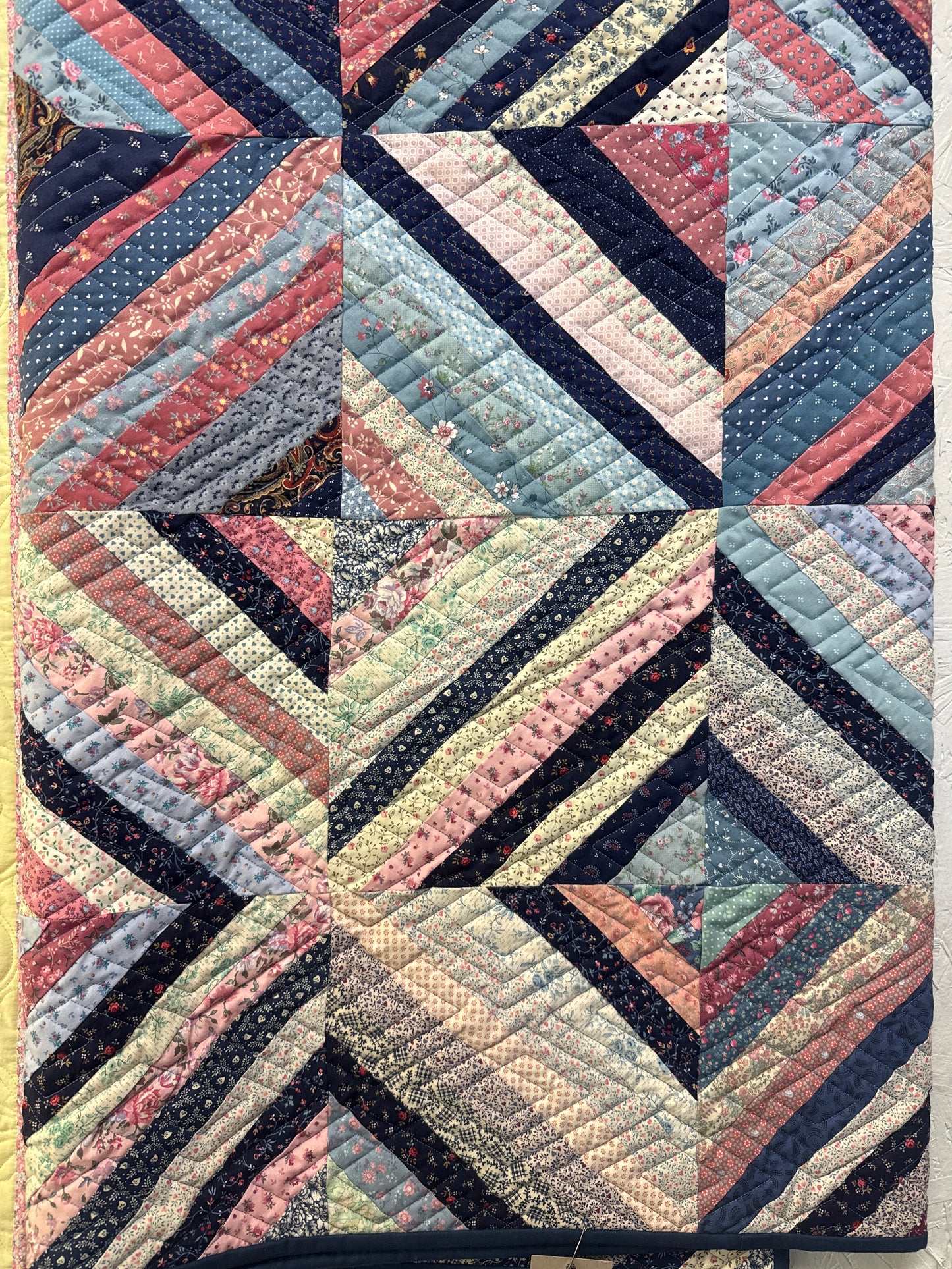 Quilt strip piece, pinwheel, or rail fence pinwheel