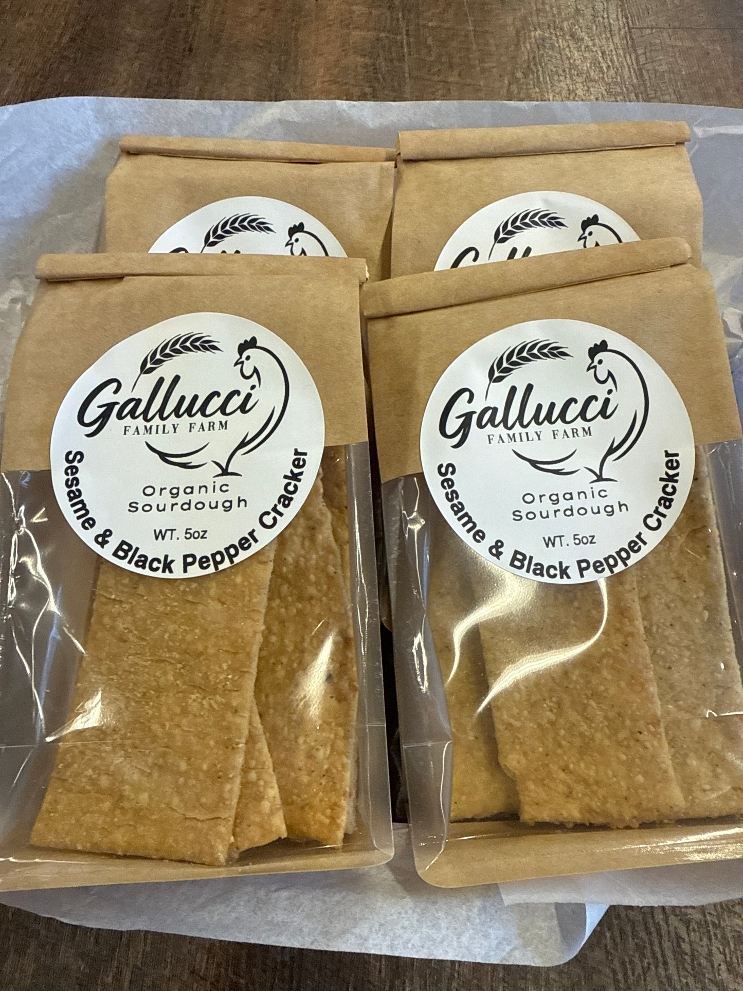 Sesame and black pepper crackers