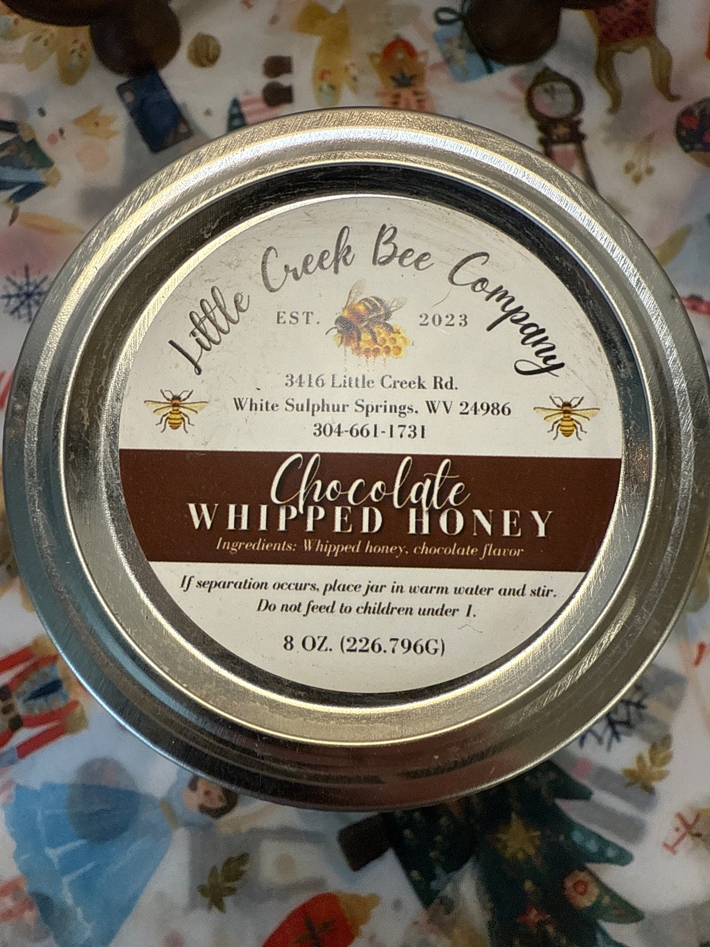 Chocolate whipped honey, 8 ounce jar