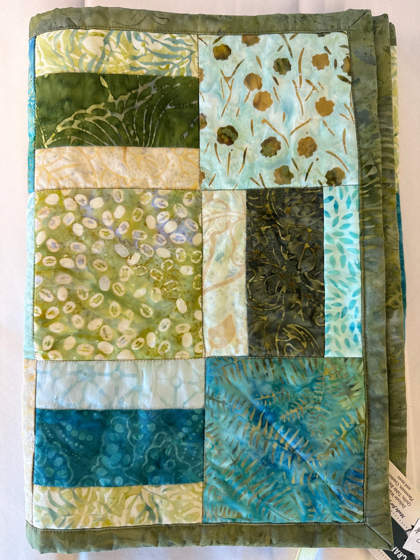 Table runner greens and blues