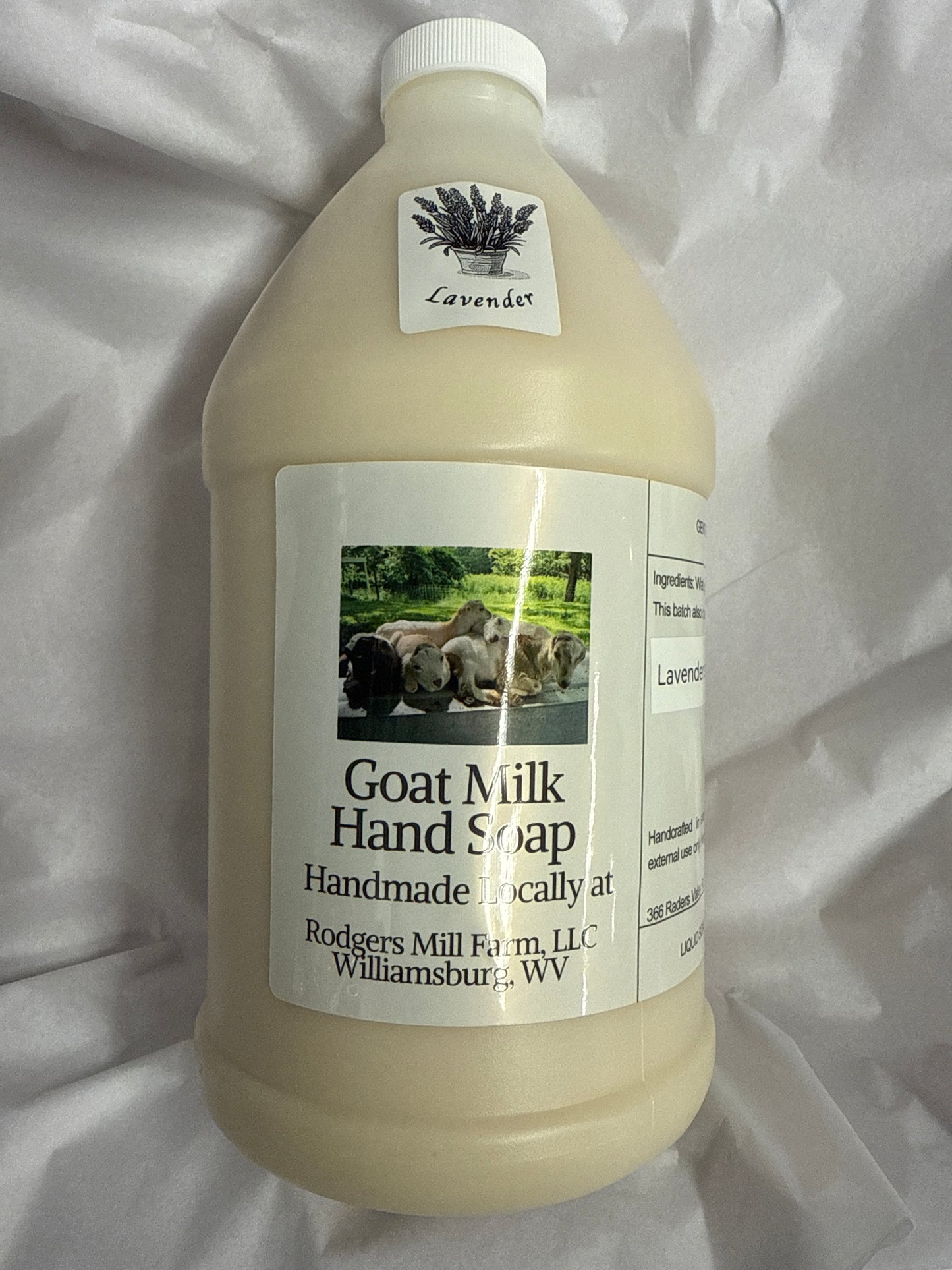 Lavender goat milk soap, half gallon