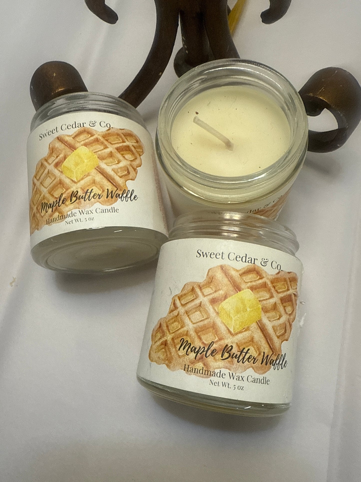 Maple butter, waffle candle