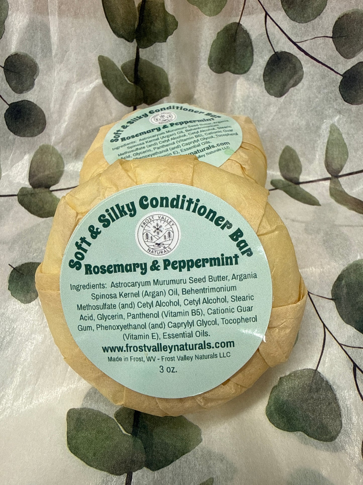 Soft and silky conditioning bar, rosemary, and peppermint