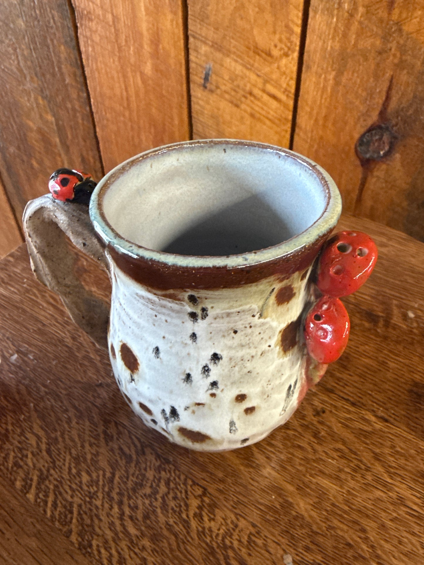 M-room and lady bug mug