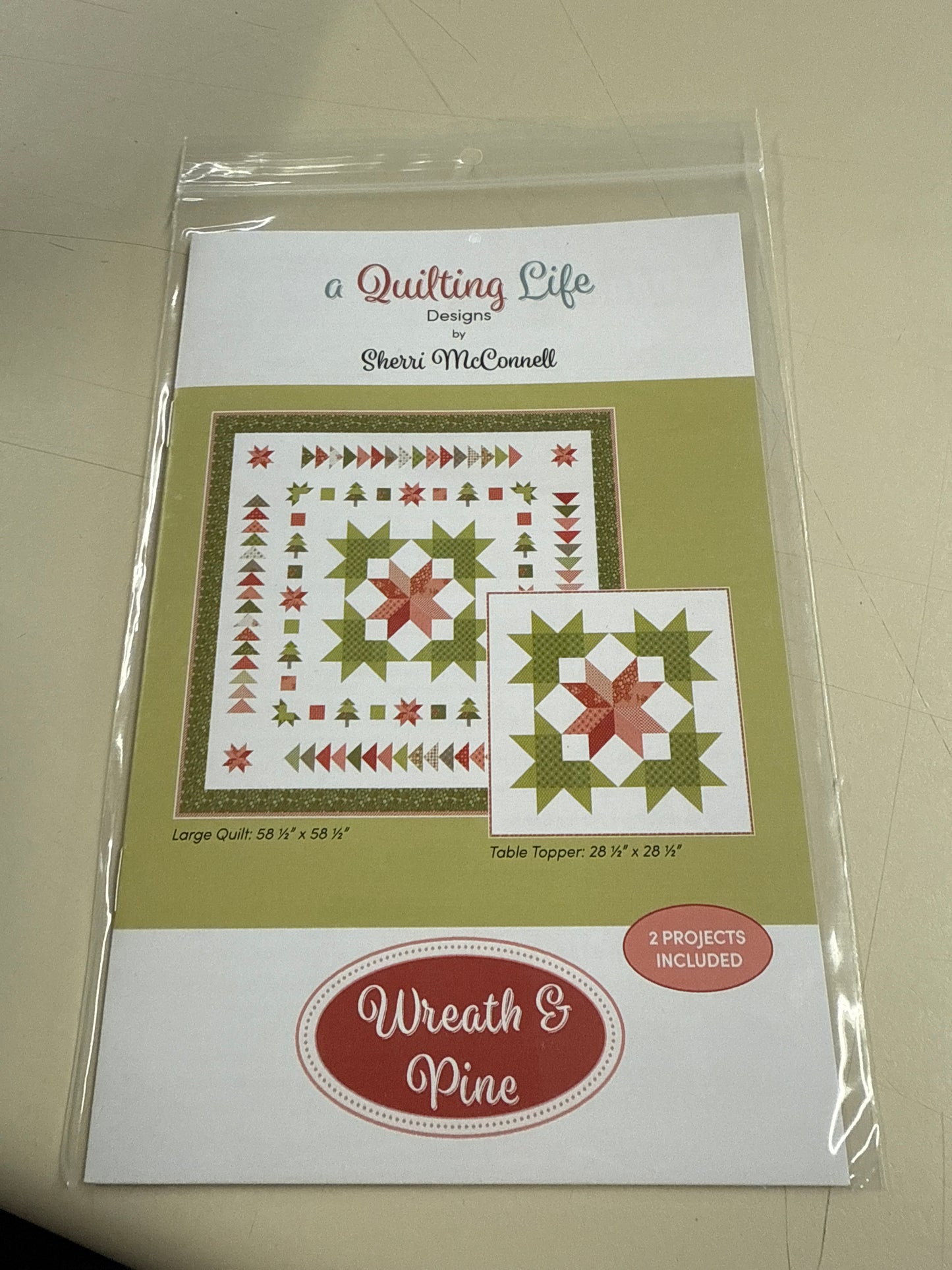 Wreath and pine a quilting life quilt pattern