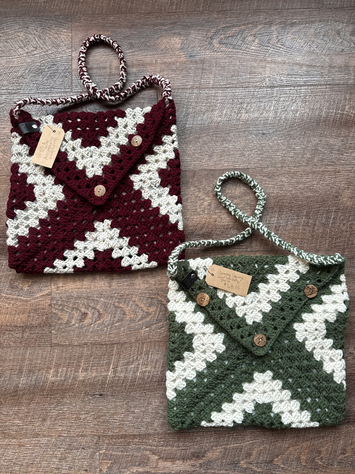 Granny Square line tote bag/purse