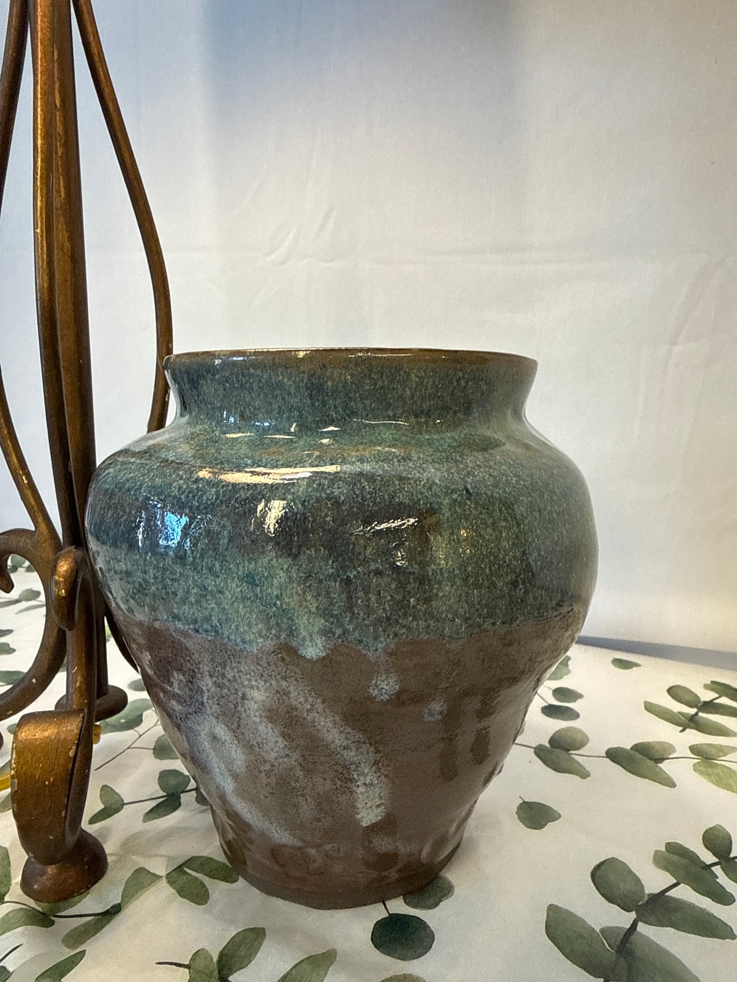 Brown and blue vase