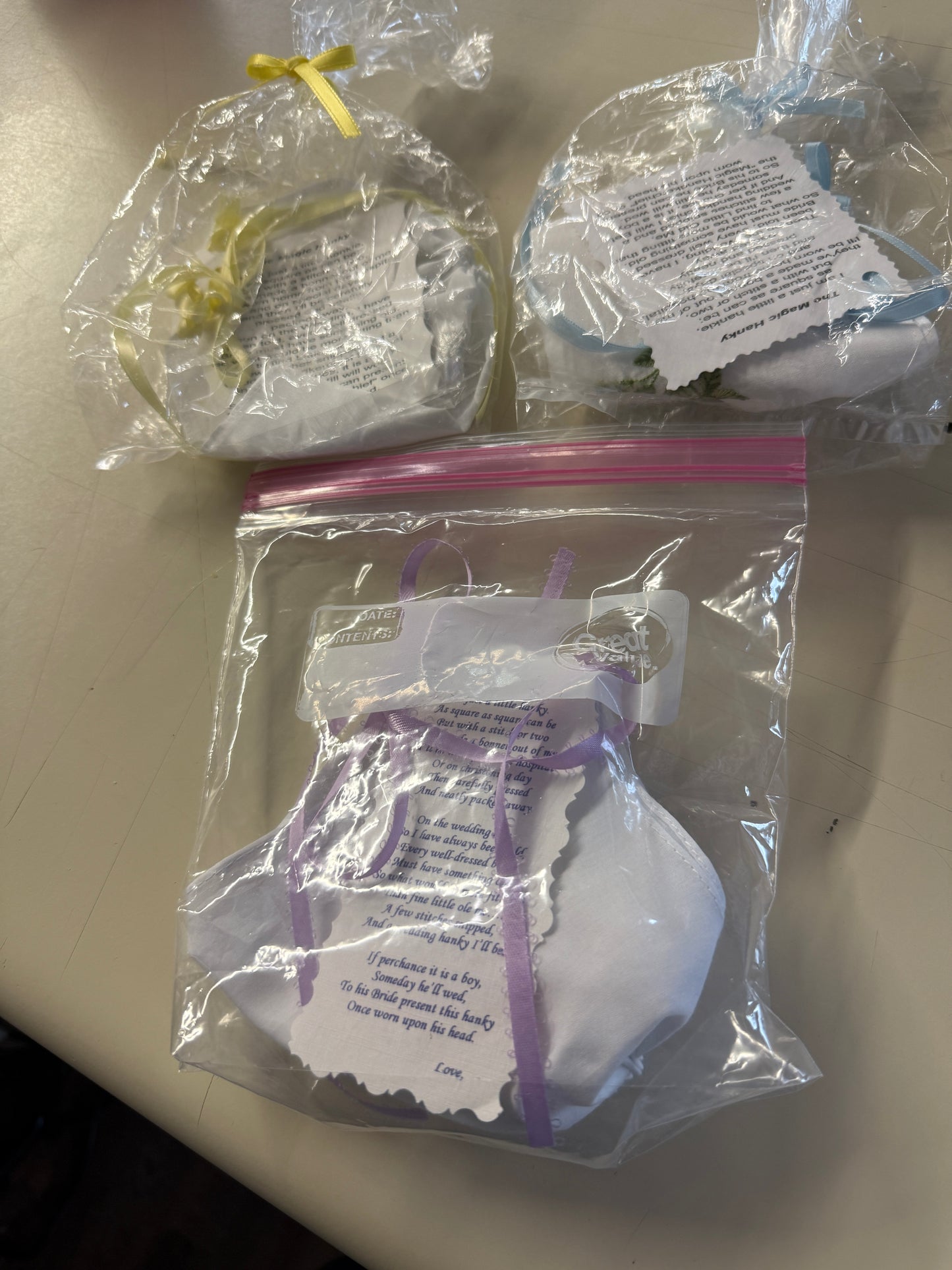 Hankie baby cap assorted colors