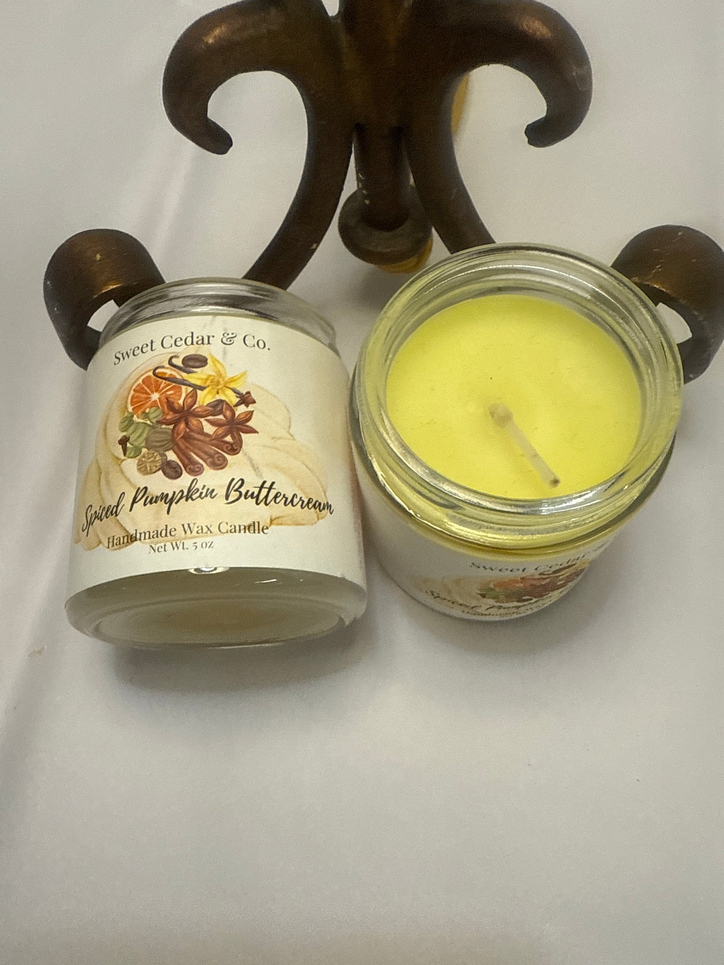 Spiced pumpkin buttercream candles