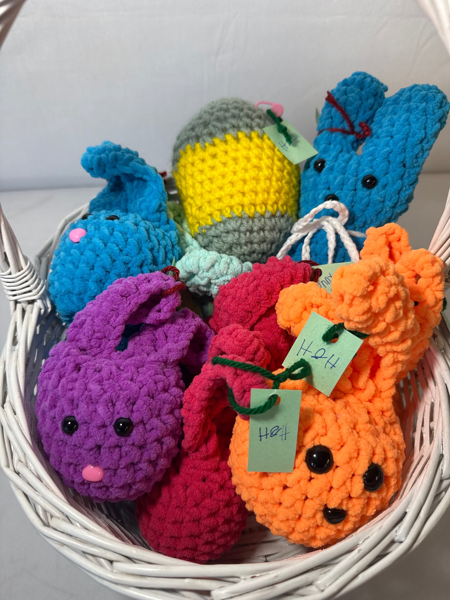 Crocheted bunny, assorted colors