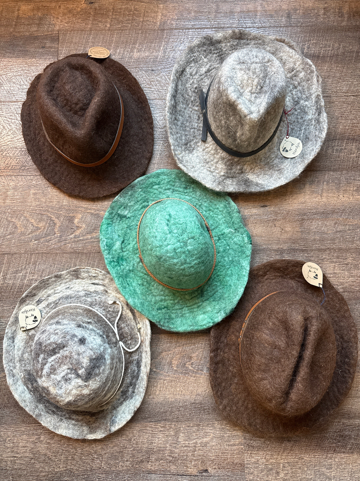 Hand felted wool hat