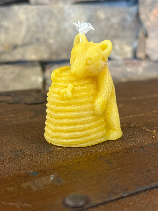 Beeswax, bear, and hive