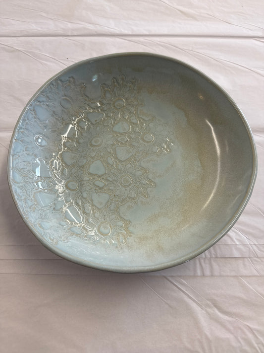 Large bowl, Robin egg lace