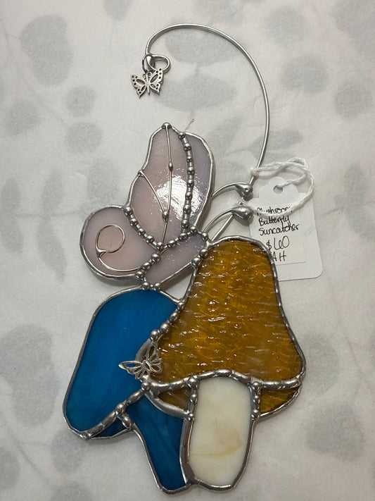 Mushroom butterfly suncatcher