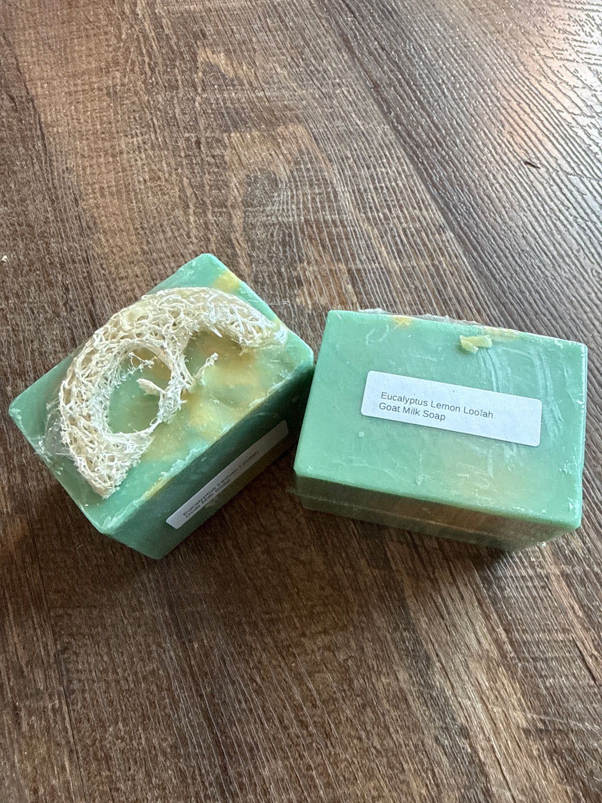 Eucalyptus, lemon, loofah, goat, milk soap