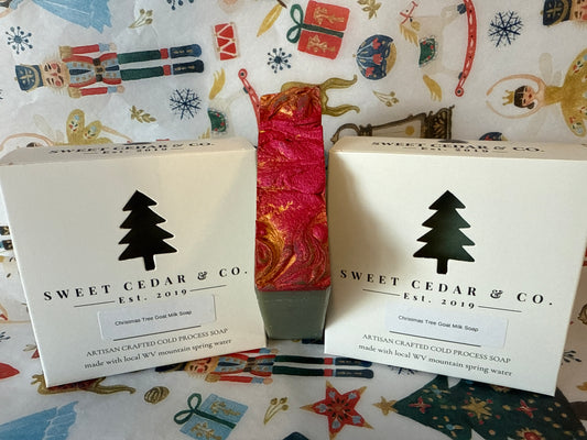 Christmas tree goat milk soap