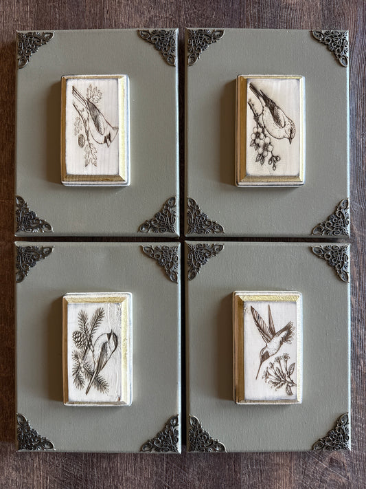 Four seasons birds set up four frames #26