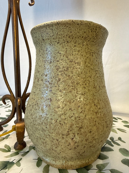 Green and brown speckled vase Matt finish