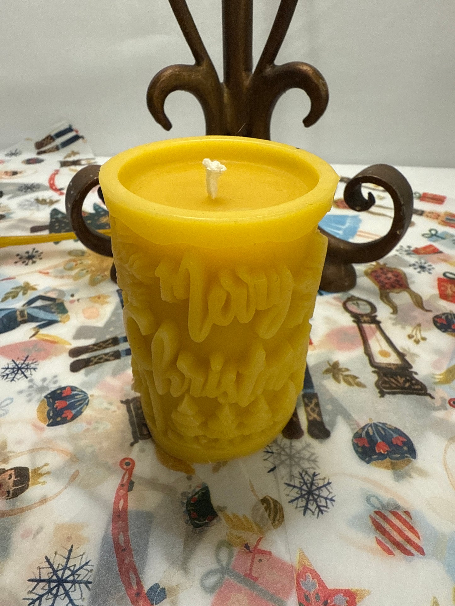 Beeswax Christmas candle