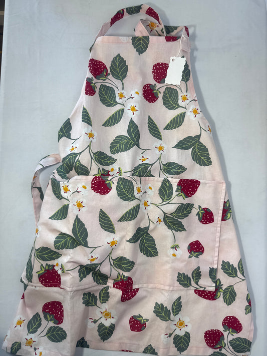 Apron, adult strawberry print