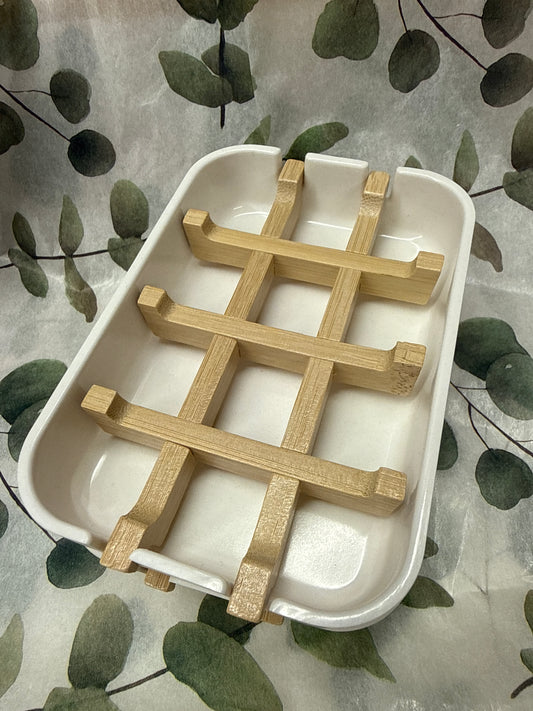 100% bamboo soap dish