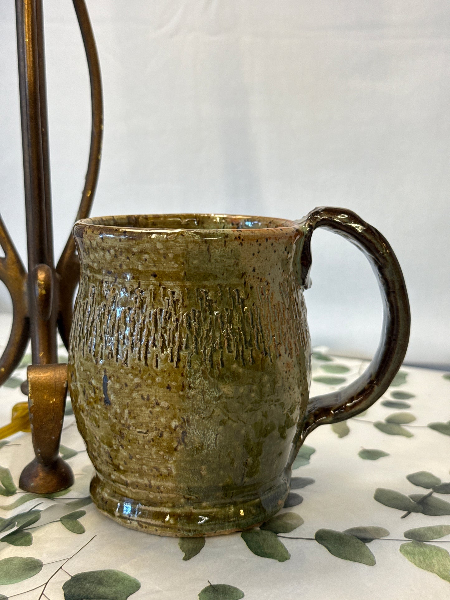 Brown green mug