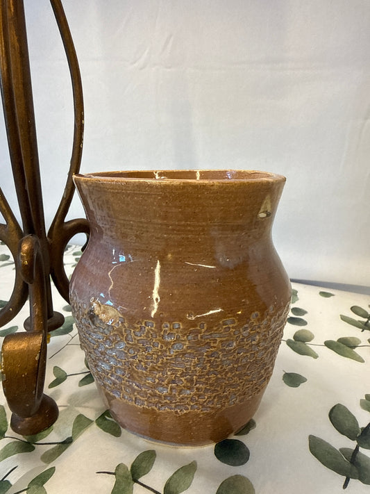 Light brown with light blue vase
