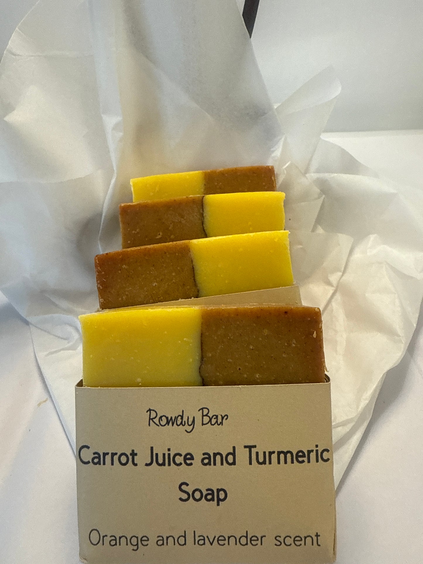 Rowdy bar, carrot juice, and turmeric soap