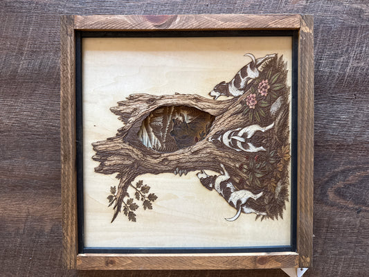 Chase is on laser engrave picture of bear hunting #019
