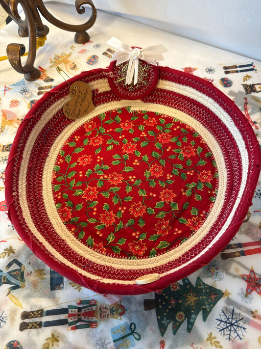 ￼￼ Christmas rope and fabric bowl