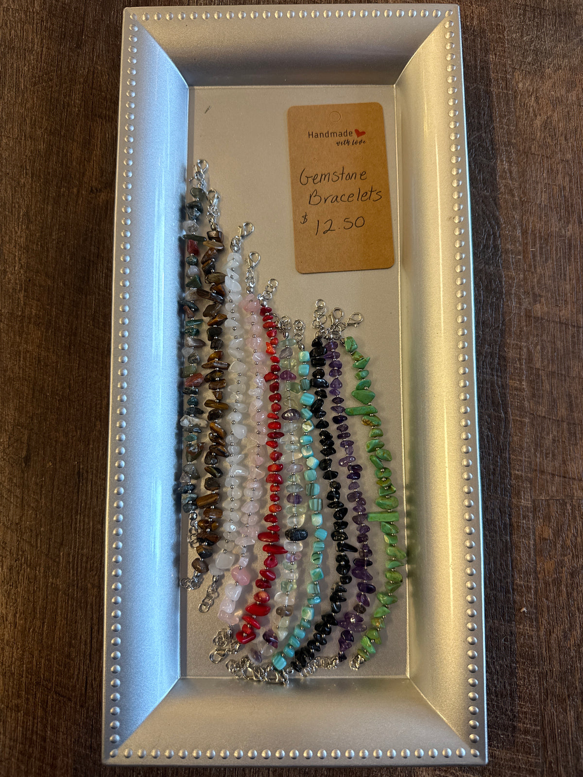 Gemstone bracelets, assorted colors