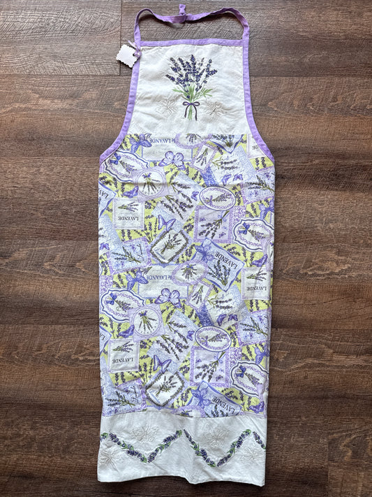 Apron embroidered lavender