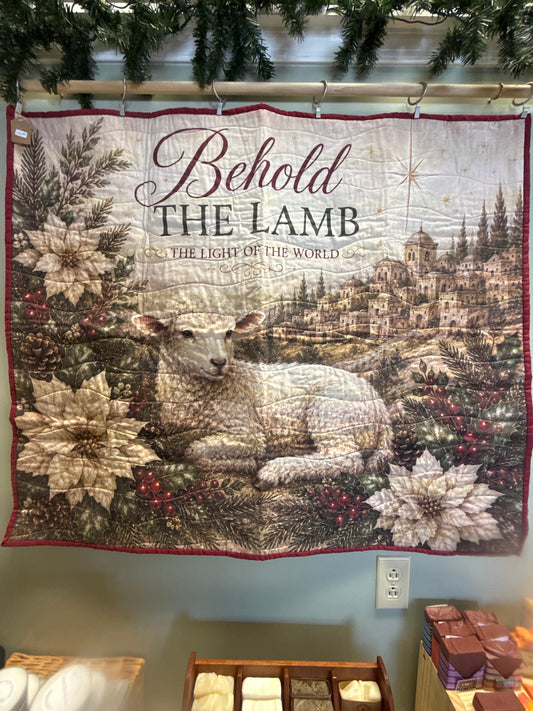 Behold, the lamb quilted wall hanging