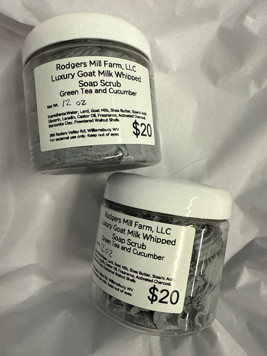 Luxury goat, milk, whipped soap, scrub