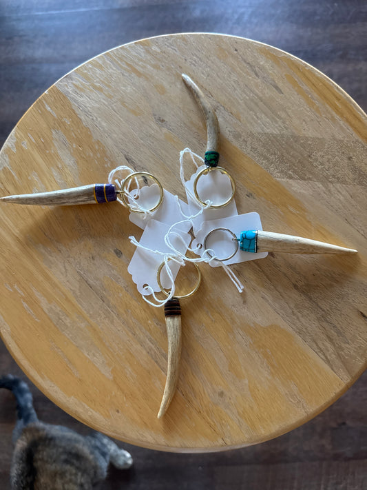 Deer, antler keychains ￼