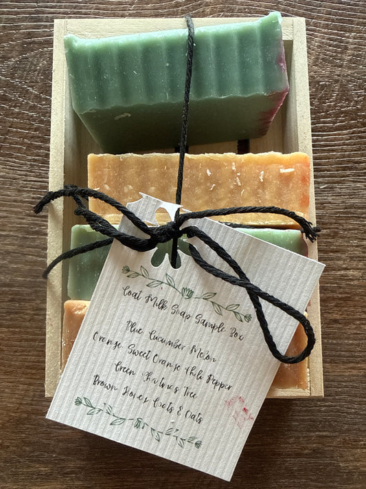Goat, milk, soap, sample box