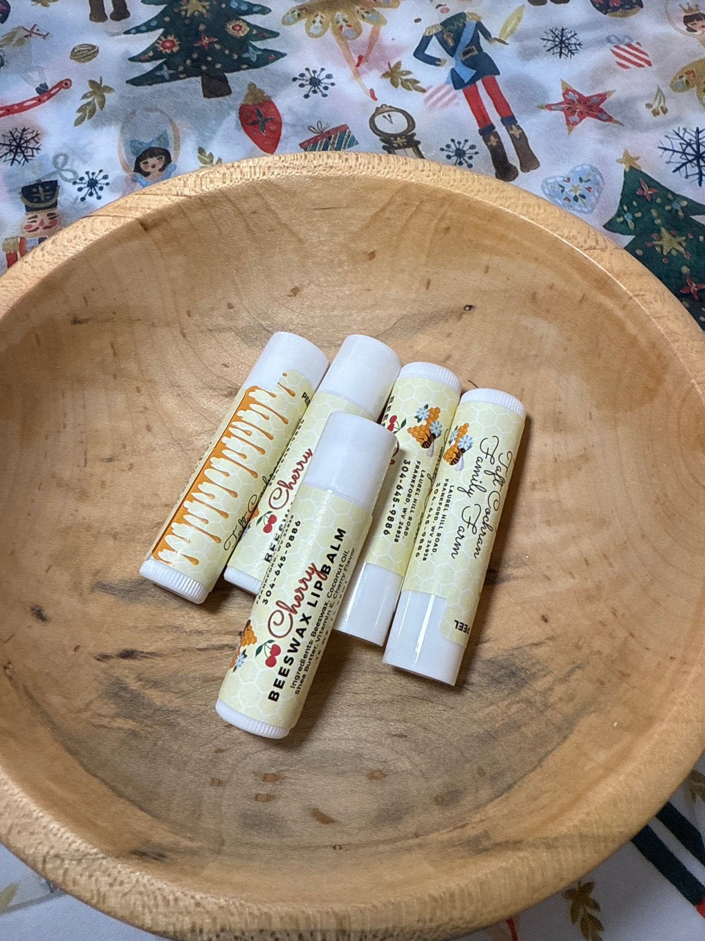 Cherry beeswax lip balm ￼