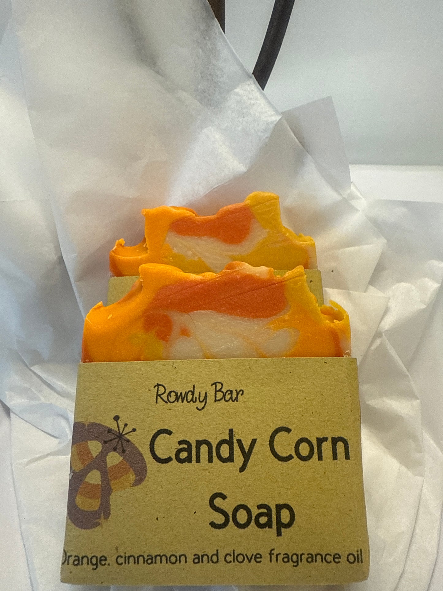 Rowdy bar, candy corn soap