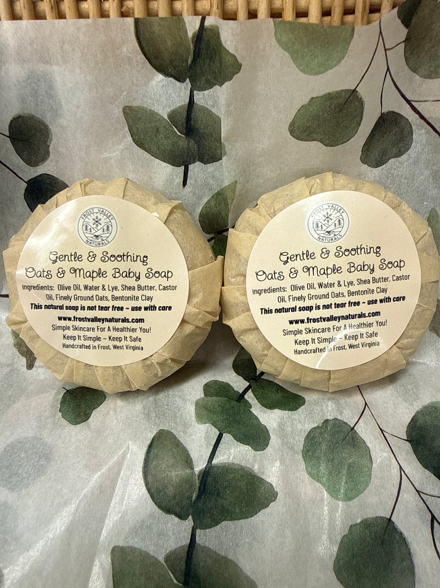 Gentle and soothing oats and maple baby soap