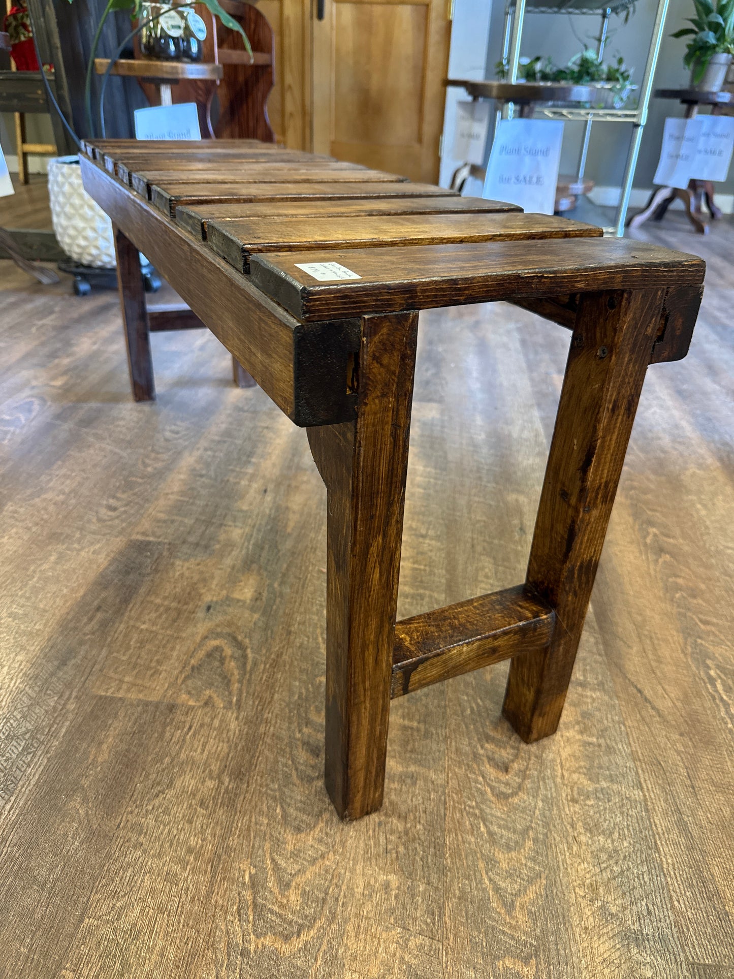 Wood garden bench