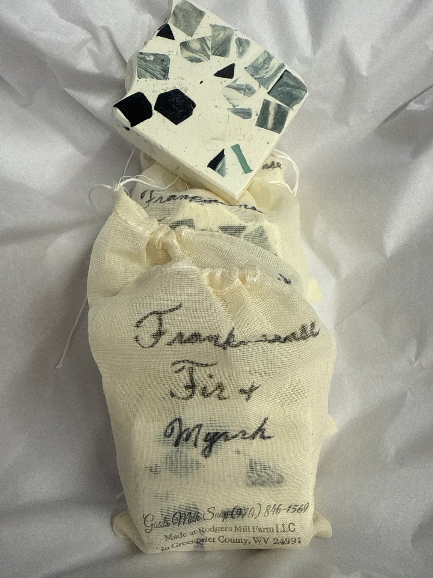 Frankincense fir and myrrh goat, milk, bar soap