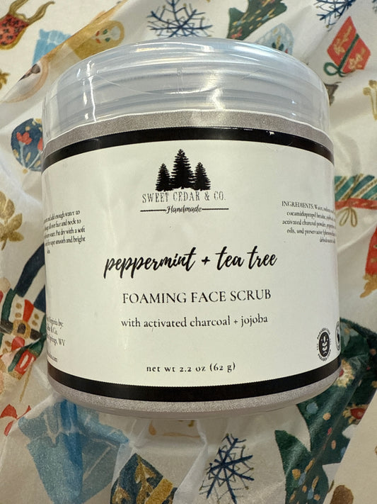 Peppermint and tea tree, foaming face scrub