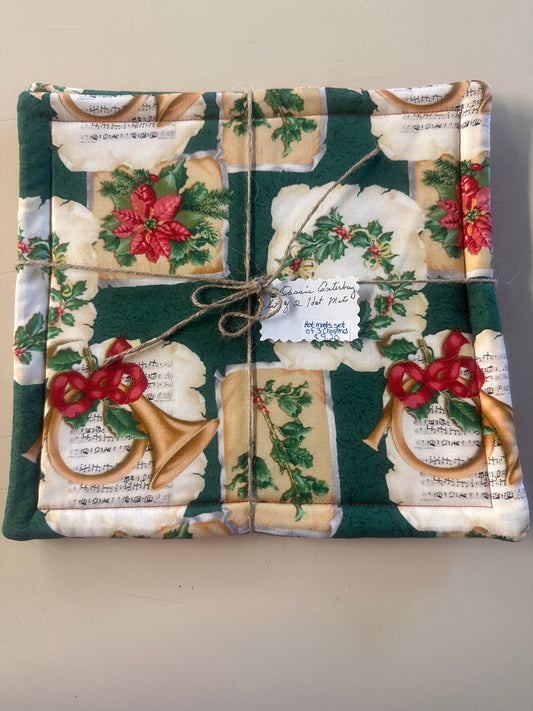 Hot mat set of 2 Christmas