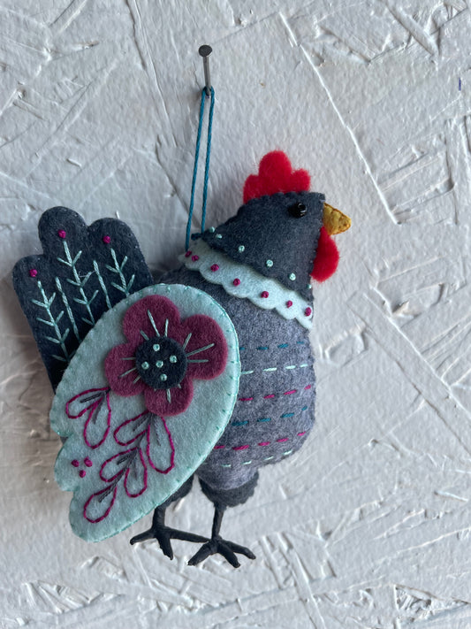 Felt Grey + Seafoam Hen
